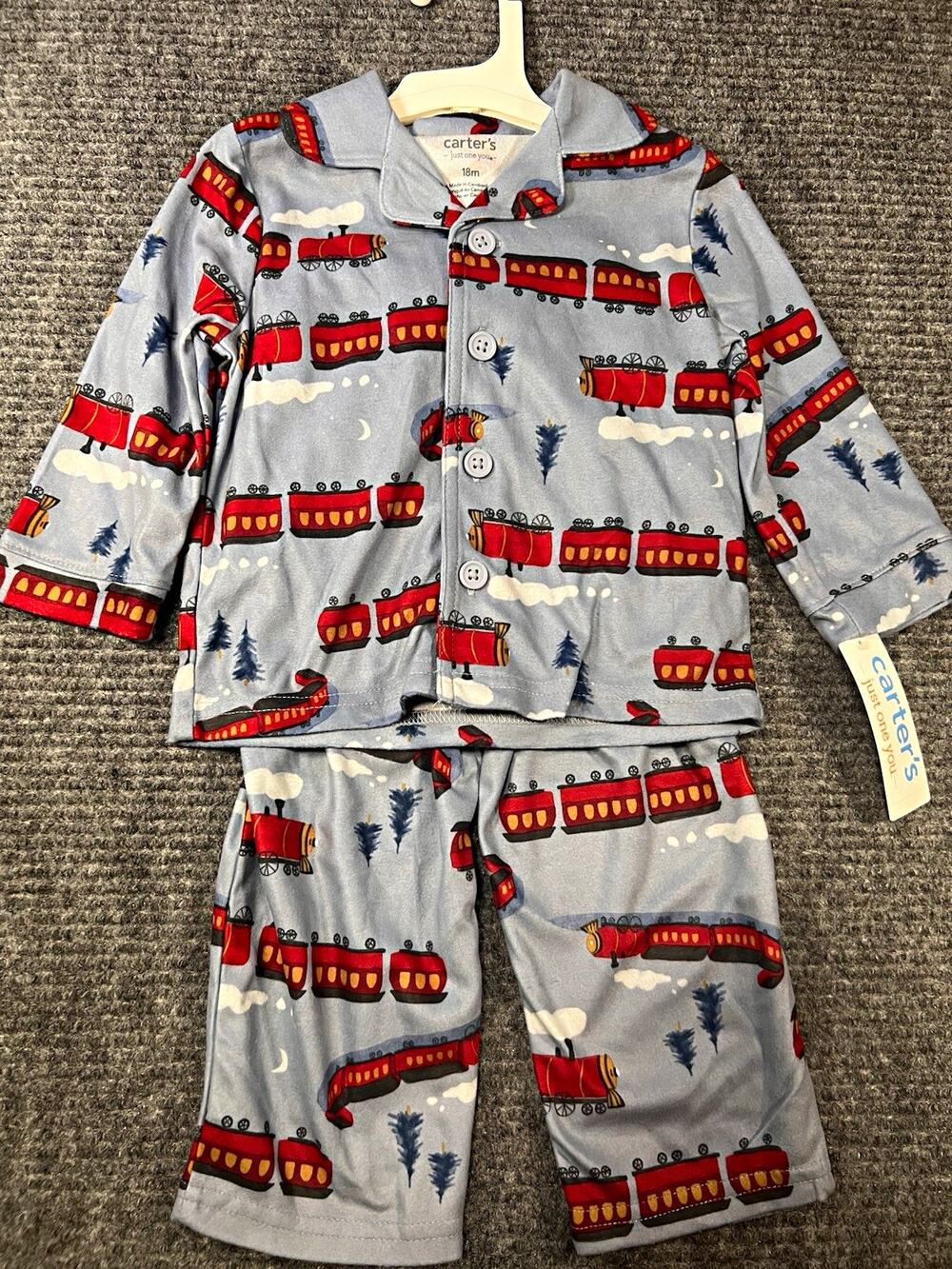 Carter’s Just One You Baby 18M Train Pajama Set 2 Piece Long Sleeve NWT